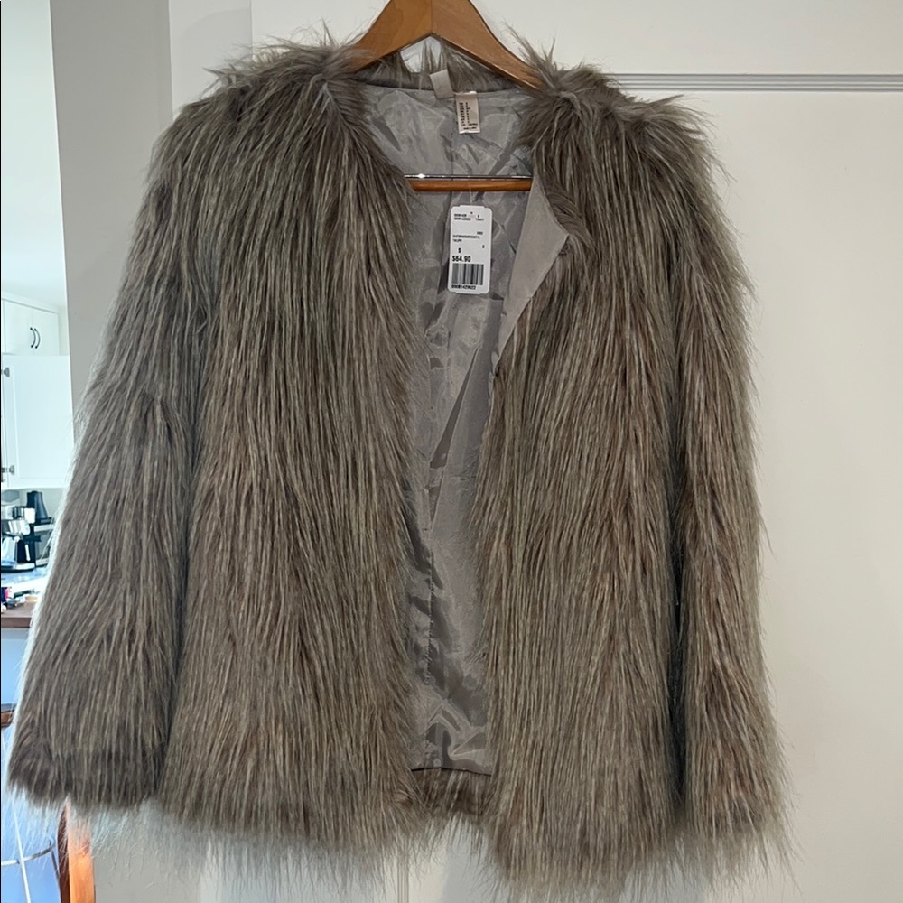 Forever 21 Brown Teddy Jacket Plush Faux Fur